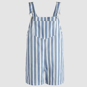 Cider Playful Stripe Denim Jumpsuit Size L NWT